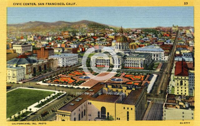 Civic Center, San Francisco, California, USA, 1932. Artist: Unknown