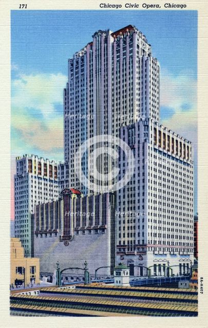Civic Opera House, Chicago, Illinois, USA, 1938. Artist: Unknown