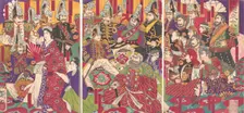 Civil and Military Officers, December 1877. Creator: Toshimasa