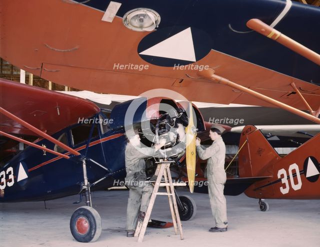 Civil Air Patrol Base, Bar Harbor, Maine, 1943. Creator: John Collier.
