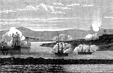 Civil War in Spain: conflict of ships with forts at Cadiz, 1873. Creator: Unknown