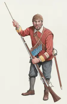 Civil War infantryman, 1651, (c2000-2015) Artist: Nick Hardcastle