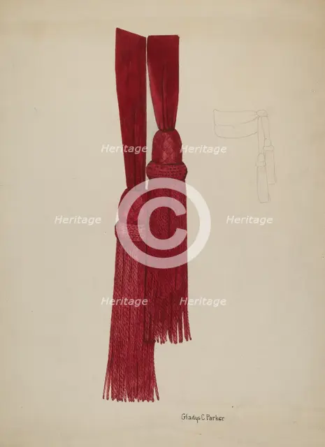 Civil War Sash, c. 1936. Creator: Gladys C. Parker.