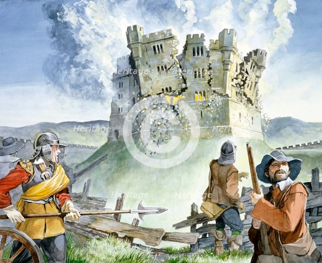 Civil War seige at Old Wardour Castle, 1644, (c1990-2010) Artist: Philip Corke.