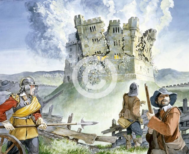 Civil War seige at Old Wardour Castle, 1644, (c1990-2010) Artist: Philip Corke.