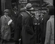 Civilians Disembarking from a Bus On the Streets of London, 1920s. Creator: British Pathe Ltd
