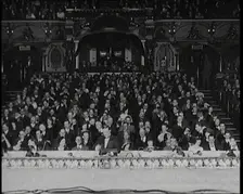 Civilians Seated Waiting For a Play To Begin As the Curtains Open, 1920s. Creator: British Pathe Ltd