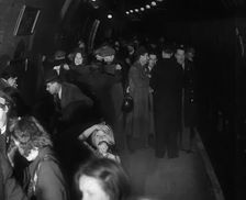 Civilians Sheltering from Bombs in the London Underground, 1940. Creator: British Pathe Ltd