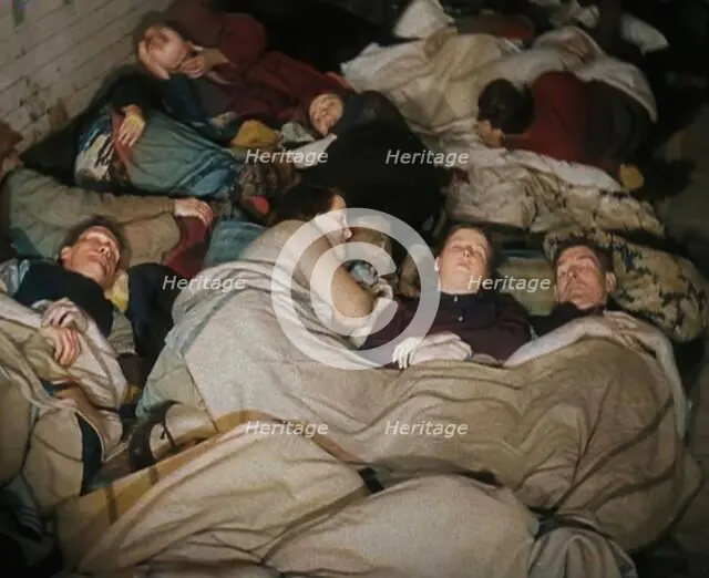 Civilians Sleeping in the London Underground, 1940. Creator: British Pathe Ltd.