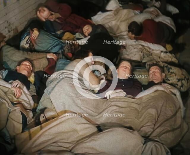Civilians Sleeping in the London Underground, 1940. Creator: British Pathe Ltd.
