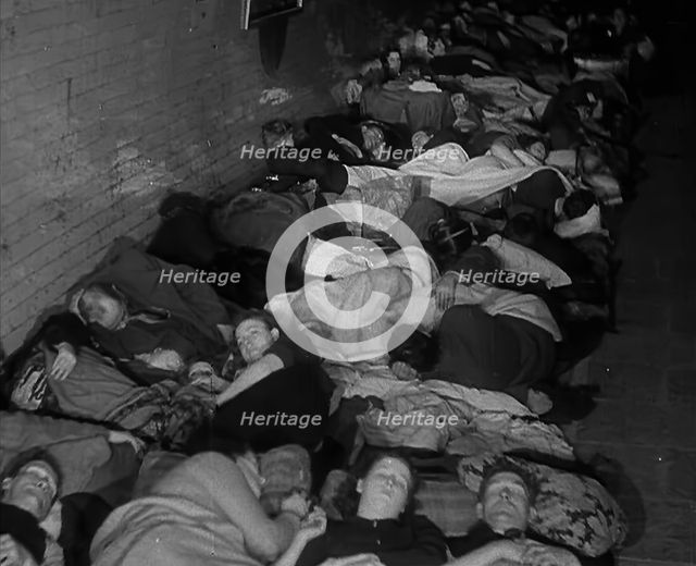 Civilians Sleeping in the London Underground, 1940. Creator: British Pathe Ltd.