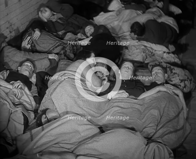 Civilians Sleeping in the London Underground, 1940. Creator: British Pathe Ltd.