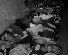 Civilians Sleeping in the London Underground, 1940. Creator: British Pathe Ltd