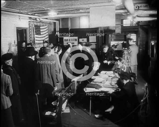 Civilians Voting in the Presidential Election, 1932. Creator: British Pathe Ltd.