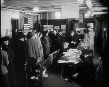 Civilians Voting in the Presidential Election, 1932. Creator: British Pathe Ltd
