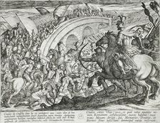 Civilis Troops Crossing the Maas River, published 1612. Creator: Antonio Tempesta