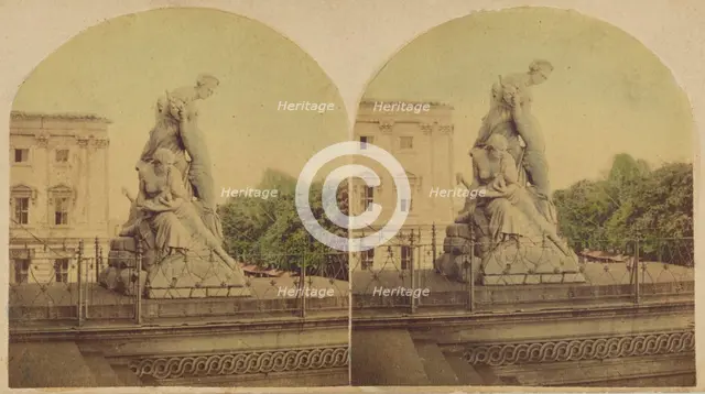 "Civilization"; A group by Greenough, at the eastern entrance of the Capitol, Washington, DC., 1860s Creator: New York Stereoscopic Company.