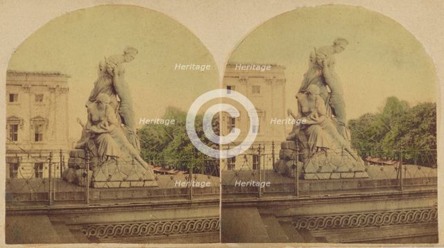 "Civilization"; A group by Greenough, at the eastern entrance of the Capitol, Washington, DC., 1860s Creator: New York Stereoscopic Company.