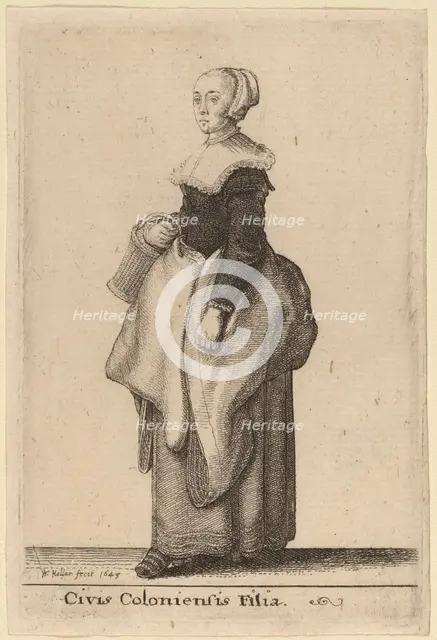 Civis Coloniensis Filia, 1643. Creator: Wenceslaus Hollar.