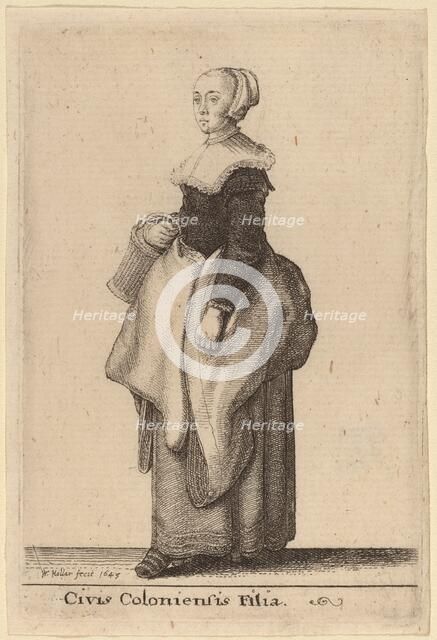 Civis Coloniensis Filia, 1643. Creator: Wenceslaus Hollar.