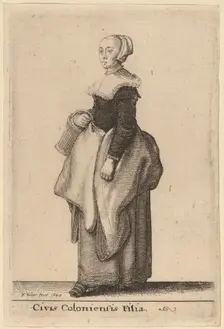 Civis Coloniensis Filia, 1643. Creator: Wenceslaus Hollar