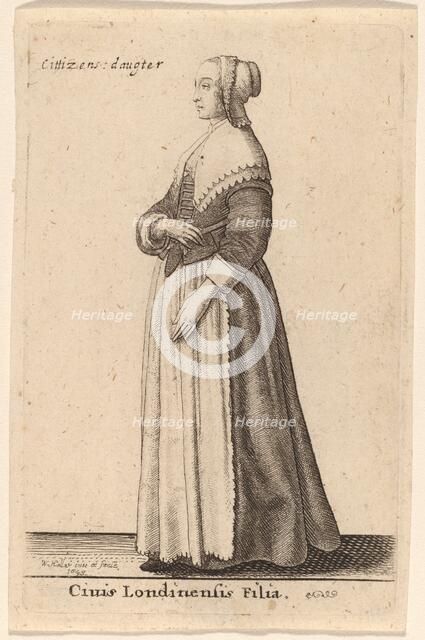 Civis Londinensis Filia, 1643. Creator: Wenceslaus Hollar.