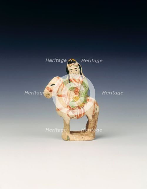 Cizhou figure of a woman on a horse, Jin/Yuan dynasty, China, 13th century. Creator: Unknown.