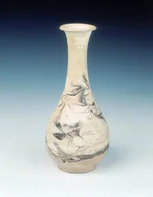 Cizhou pear-shaped vase of simulated marbleware, Northern Song dynasty, China, 11th century. Creator: Unknown