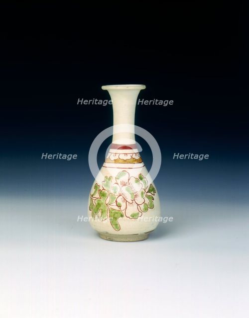 Cizhou polychrome yuhuchun vase, Jin or Yuan dynasty, China, 13th century. Artist: Unknown