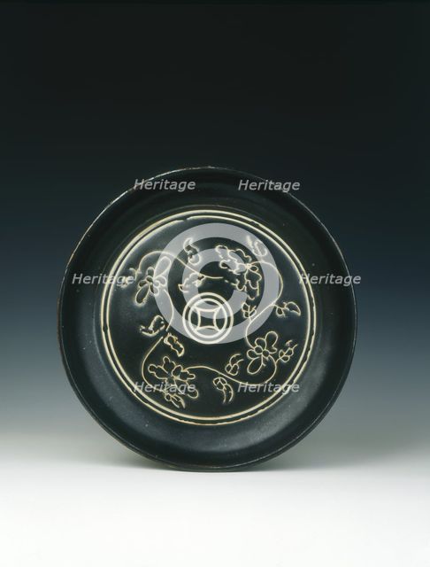 Cizhou-type black dish, Yuan dynasty, China, 1279-1368. Creator: Unknown.