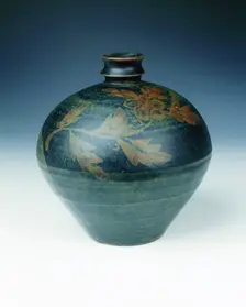 Cizhou-type black stoneware jar, late Jin-early Yuan dynasty, China, 13th century. Creator: Unknown
