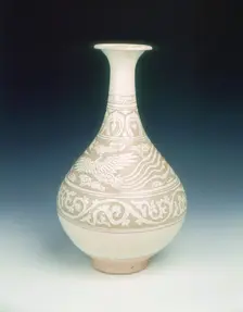 Cizhou type sgraffito yuhuchun vase, early Yuan dynasty, China, late 13th-early 14th century. Creator: Unknown