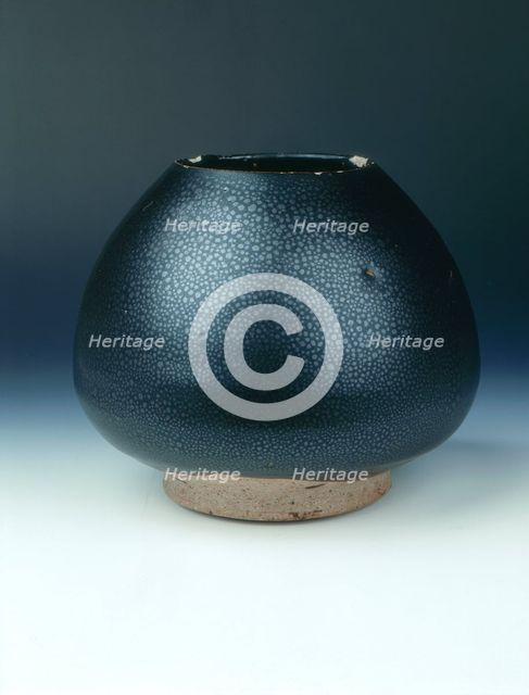 Cizhou-type truncated lotus bud jar, Jin dynasty, China, 13th century. Creator: Unknown.