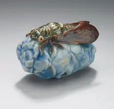 Cicada on Pine Cone, 18th or early 19th century. Creator: Unknown