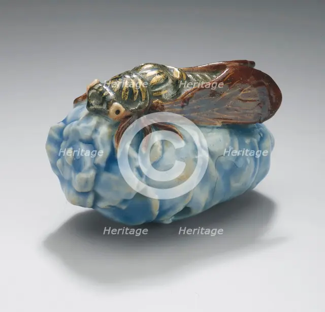 Cicada on Pine Cone, 18th or early 19th century. Creator: Unknown.