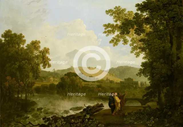 Cicero and his two friends, Atticus and Quintus, at his villa at Arpinum, 1769-1770. Artist: Richard Wilson.