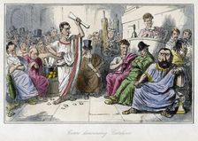 Cicero denouncing Cataline 1850s.Artist: John Leech