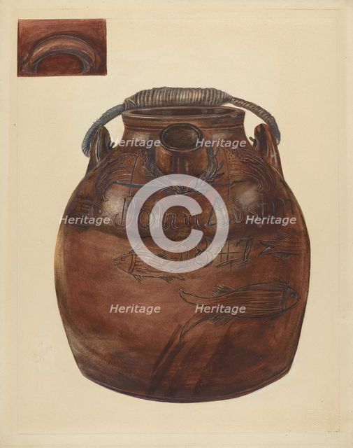 Cider or Water Jug, 1935/1942. Creator: Yolande Delasser.