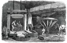 Cider-Making in Devonshire - Pound-House - the Mill and Press - Piling "The Mock", 1850. Creator: Unknown