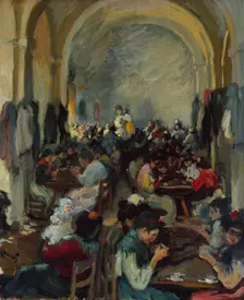 Cigar Making in Seville, 1899. Creator: Ricardo Canals y Llambí