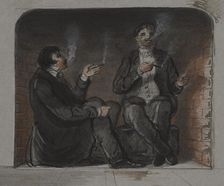 Cigar Smokers, mid 19th century. Creator: Alfred Jacob Miller