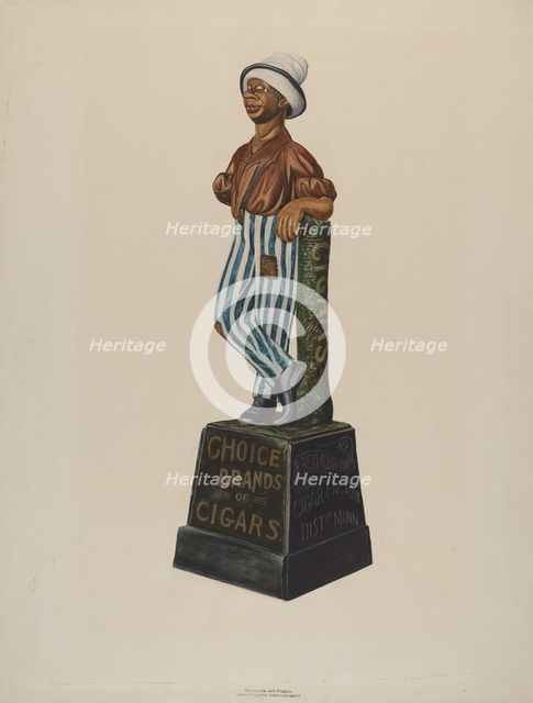 Cigar Store Figure, 1935/1942. Creator: Einar Heiberg.