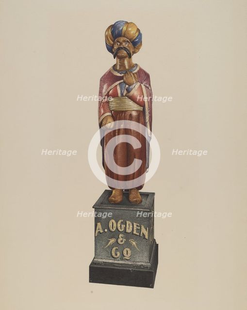 Cigar Store Figure, 1935/1942. Creator: Robert Pohle.