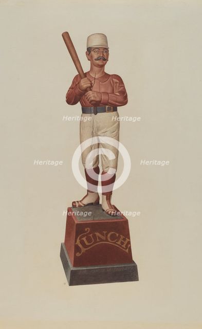 Cigar Store Figure: Ball Player, c. 1939. Creator: Albert Ryder.
