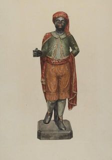 Cigar Store Figure - Blackamoor, c. 1938. Creator: Dorothy Handy