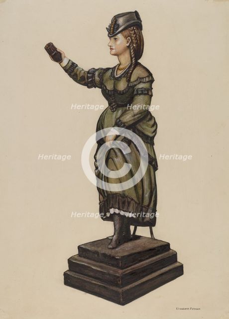 Cigar Store Figure, c. 1942. Creator: Elizabeth Johnson.