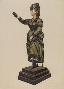 Cigar Store Figure, c. 1942. Creator: Elizabeth Johnson