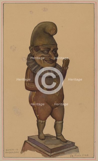Cigar Store Figure, c. 1936. Creator: Elmer G Anderson.