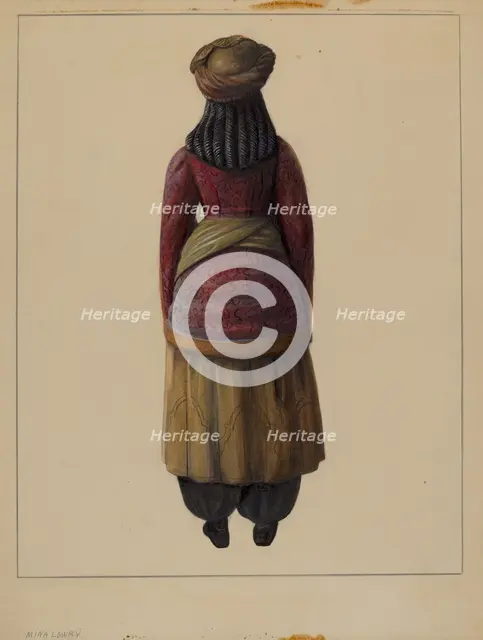 Cigar Store Figure, c. 1937. Creator: Mina Lowry.