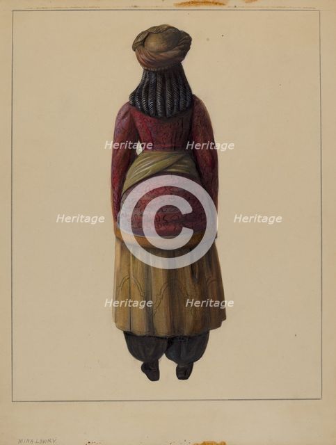 Cigar Store Figure, c. 1937. Creator: Mina Lowry.